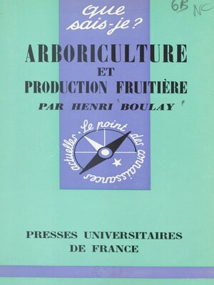 cover image of Arboriculture et production fruitière
